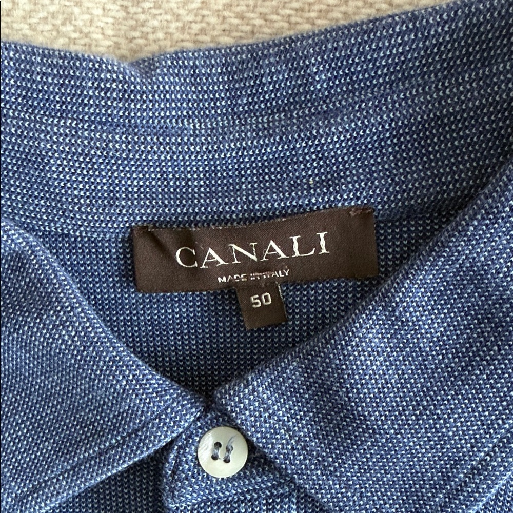 Canali Textured Blue Button Down Shirt